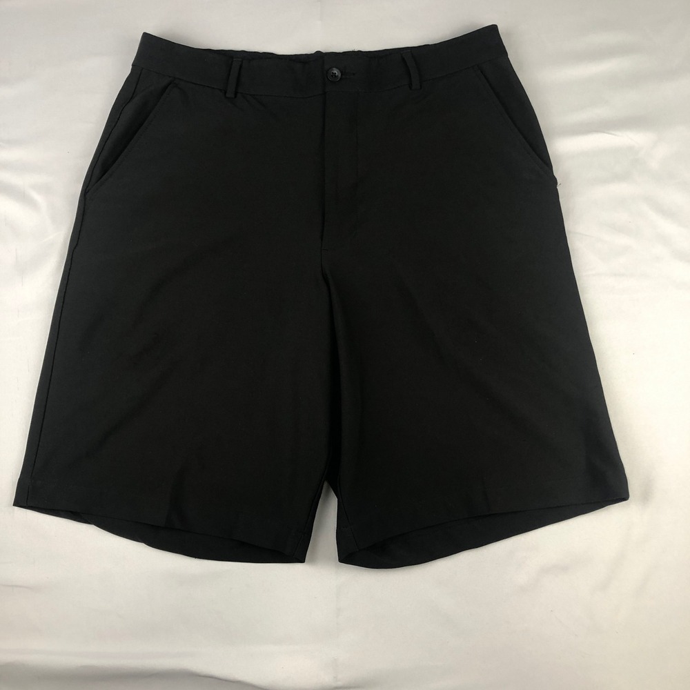 Tommy Armour Golf Performance Chino Shorts Mens Black Slash Pocket Flat Front 34